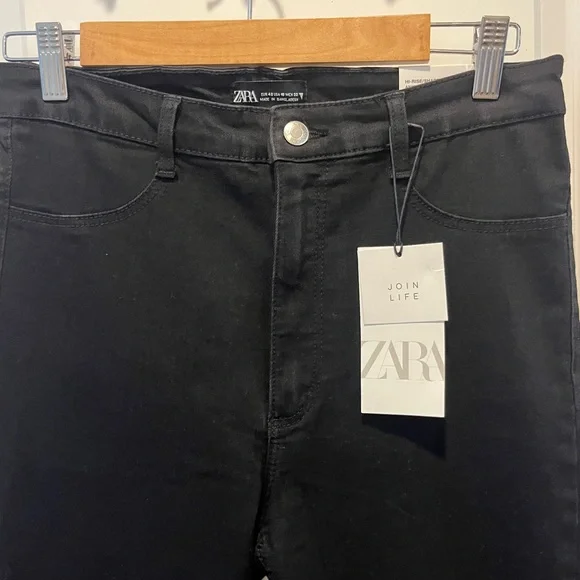 ZARA New with tags Black High Rise Skinny Jeans 10 Denim - Picture 2 of 7